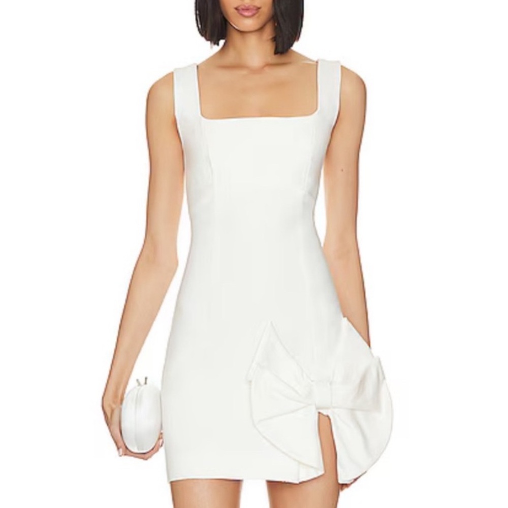 Elliatt White Mini Dress with Bow Accent